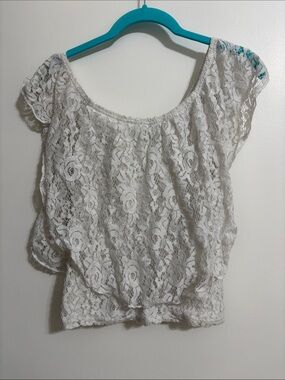 Women's White Lace Off Shoulder Top